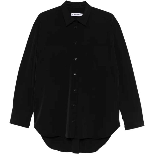 Marškiniai ilgomis rankovėmis moterims, Juoda, Willow tech drape shirt