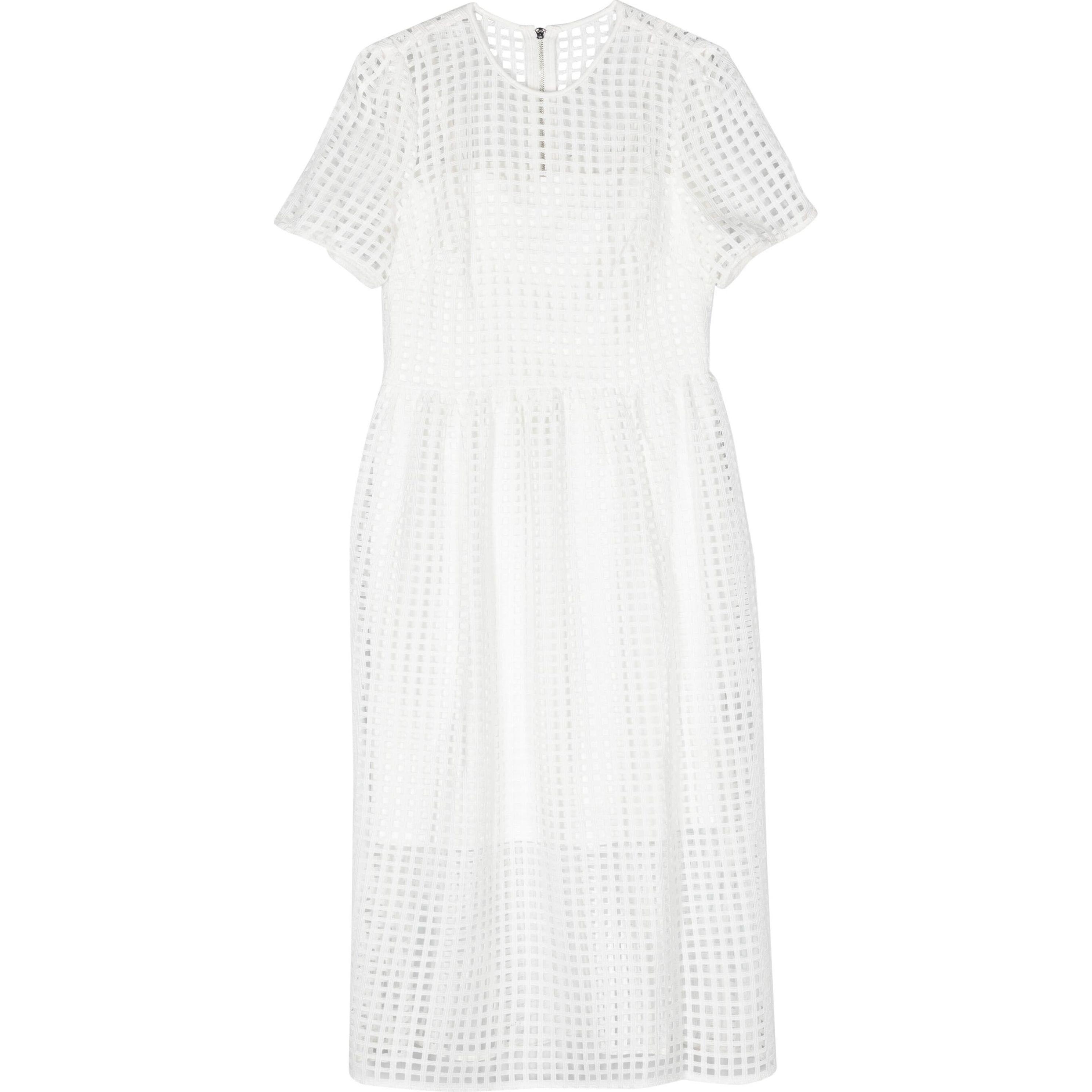 Midi suknelė moterims, Kūno, S/s grid lace jewel neck midi