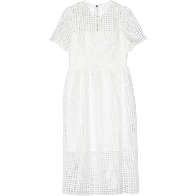 Midi suknelė moterims, Kūno, S/s grid lace jewel neck midi