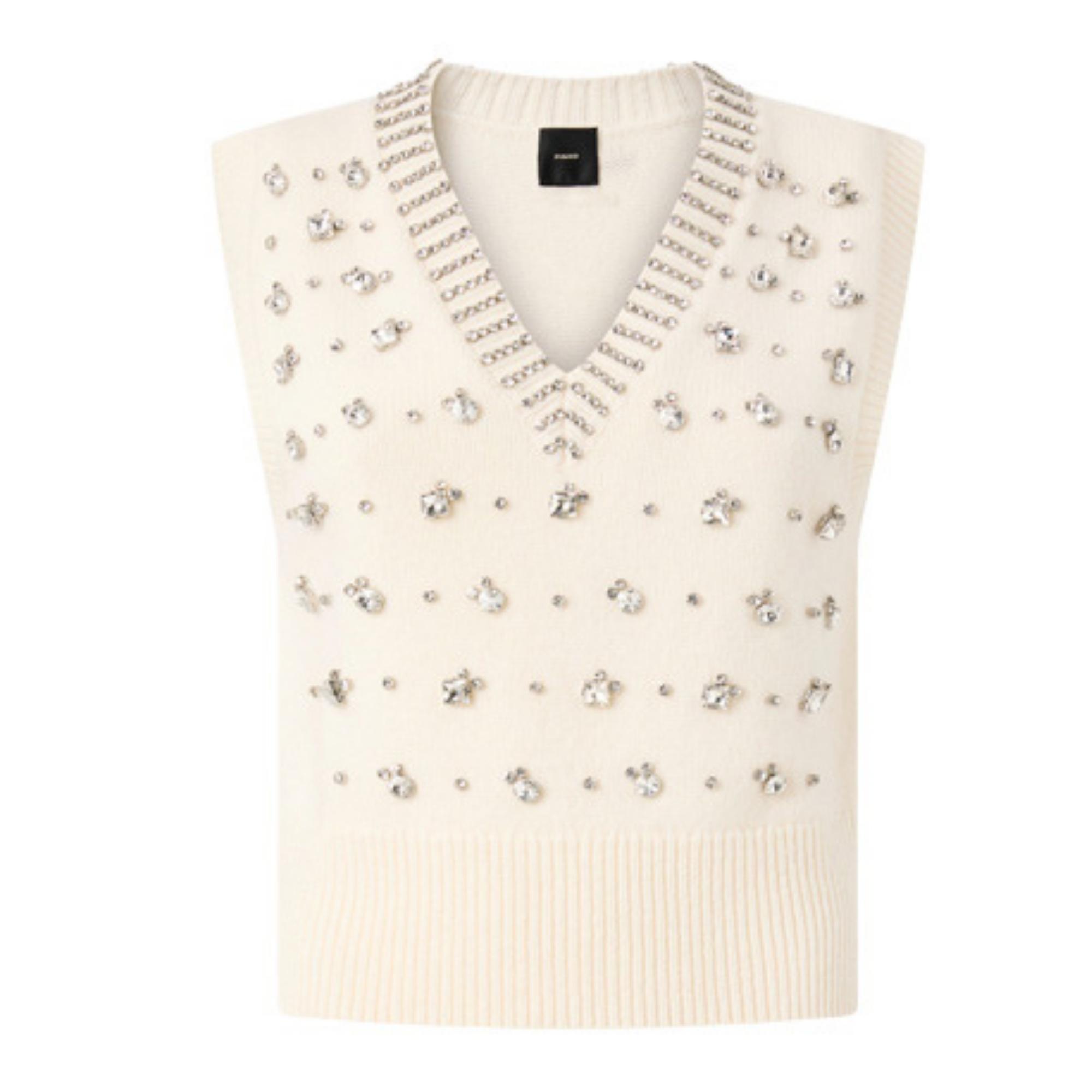 Palaidinės moterims, Balta, Wool blend vest 