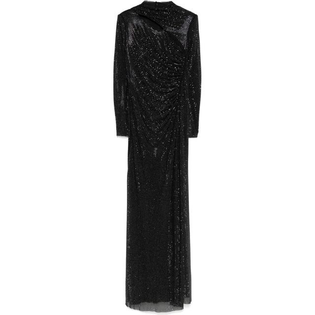 Maxi suknelė moterims, Juoda, Rhinestone cut-out midi dress