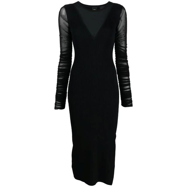 Maxi suknelė moterims, Juoda, Panelled midi dress