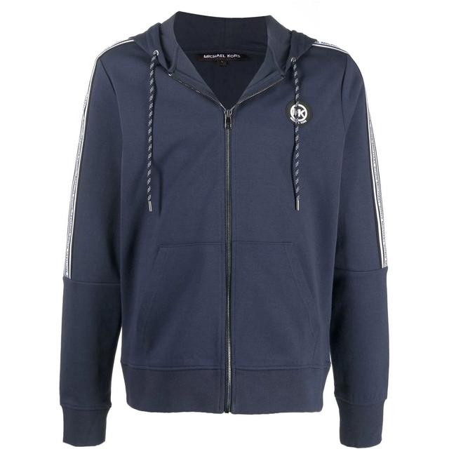 Džemperis vyrams, Mėlyna, Cotton blend zip-up hoodie