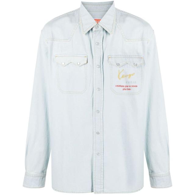 Marškiniai ilgomis rankovėmis vyrams, Mėlyna, Kenzo signature western shirt