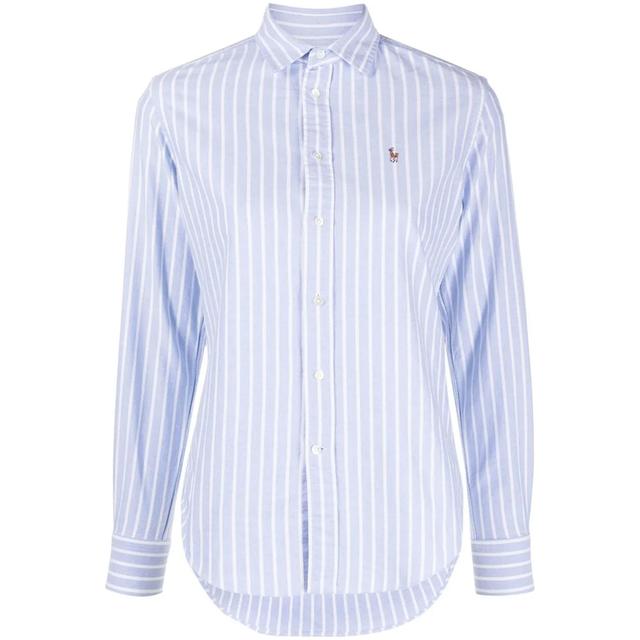 Marškiniai ilgomis rankovėmis moterims, Mėlyna, Long sleeve button front shirt