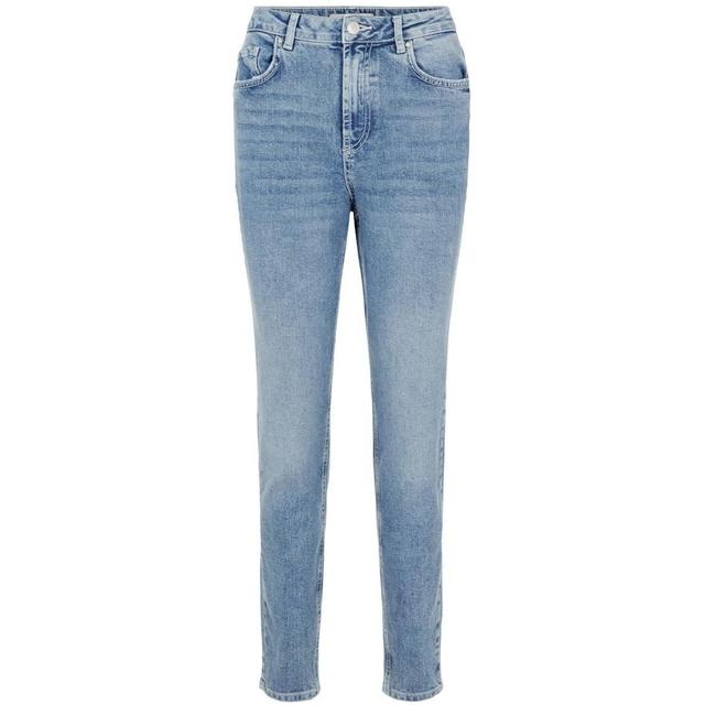Tiesūs džinsai moterims, Mėlyna, PCLEAH MOM HW ANK LB1