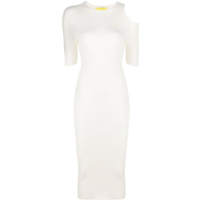 Midi suknelė moterims, Kūno, Ribbed cut-out midi dress