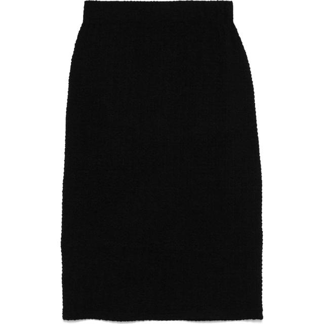 Midi sijonas moterims, Juoda, Un-lined smocked skirt