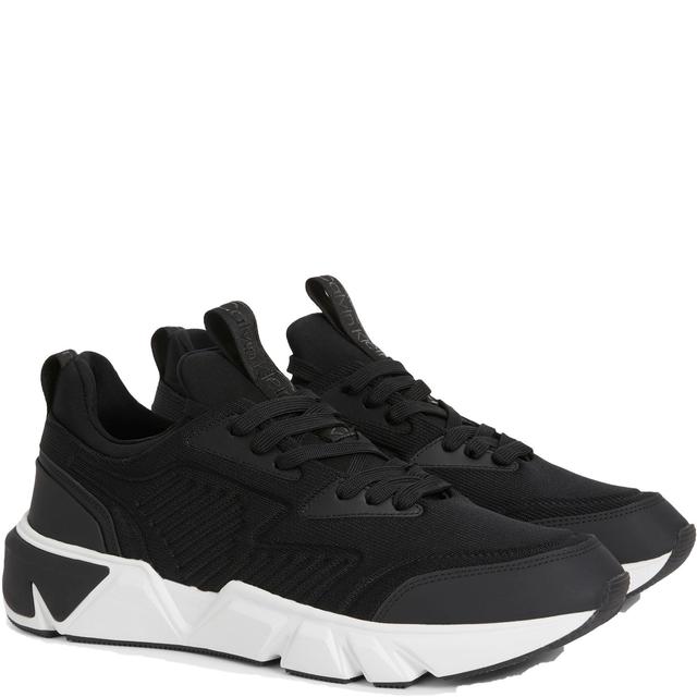 Laisvalaikio bateliai vyrams, Juoda, Low top lace up knit leisure