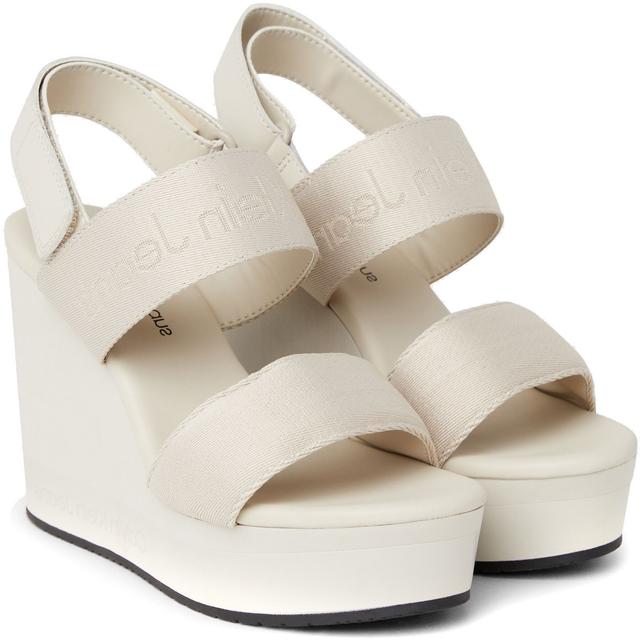 Basutės moterims, Smėlio, Wedge sandal webbing