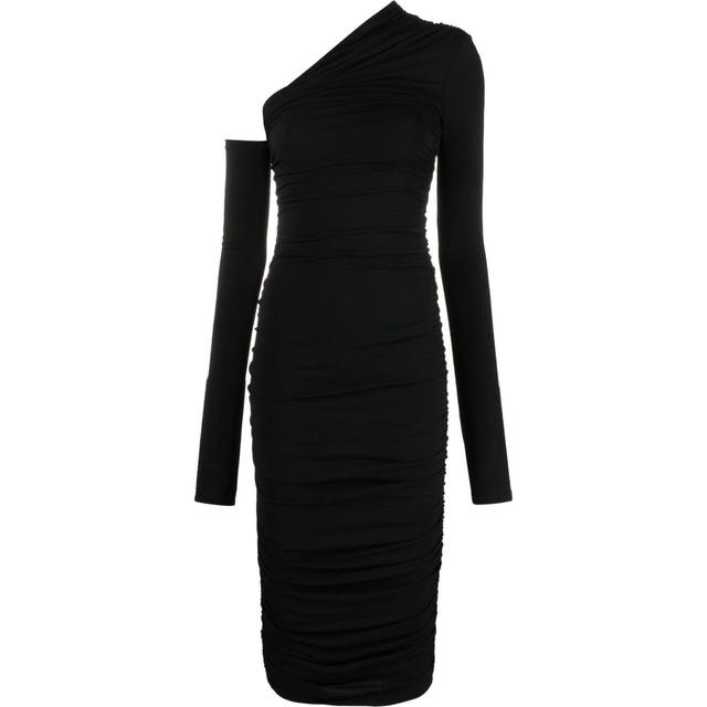 Midi suknelė moterims, Juoda, Olimpia draped midi dress