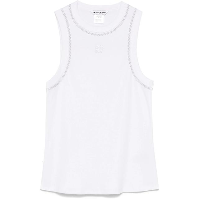 Megztinis moterims, Balta, Rhinestone at neck