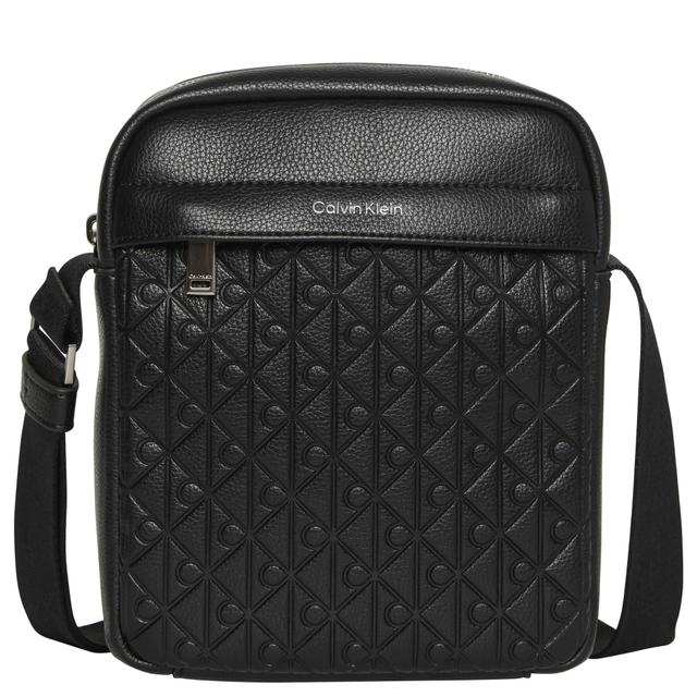 Rankinė per petį vyrams, Juoda, emblem aop emboss reporter