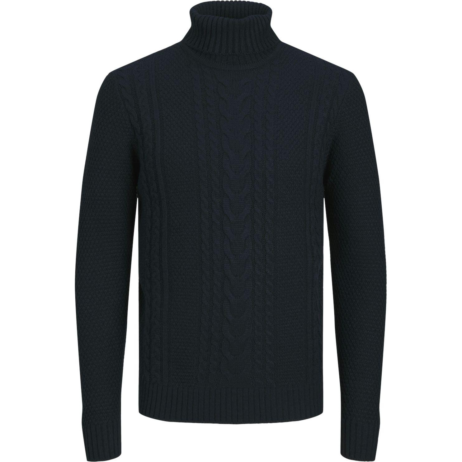 Megztinis su kaklu vyrams, Mėlyna, Craig knit roll neck