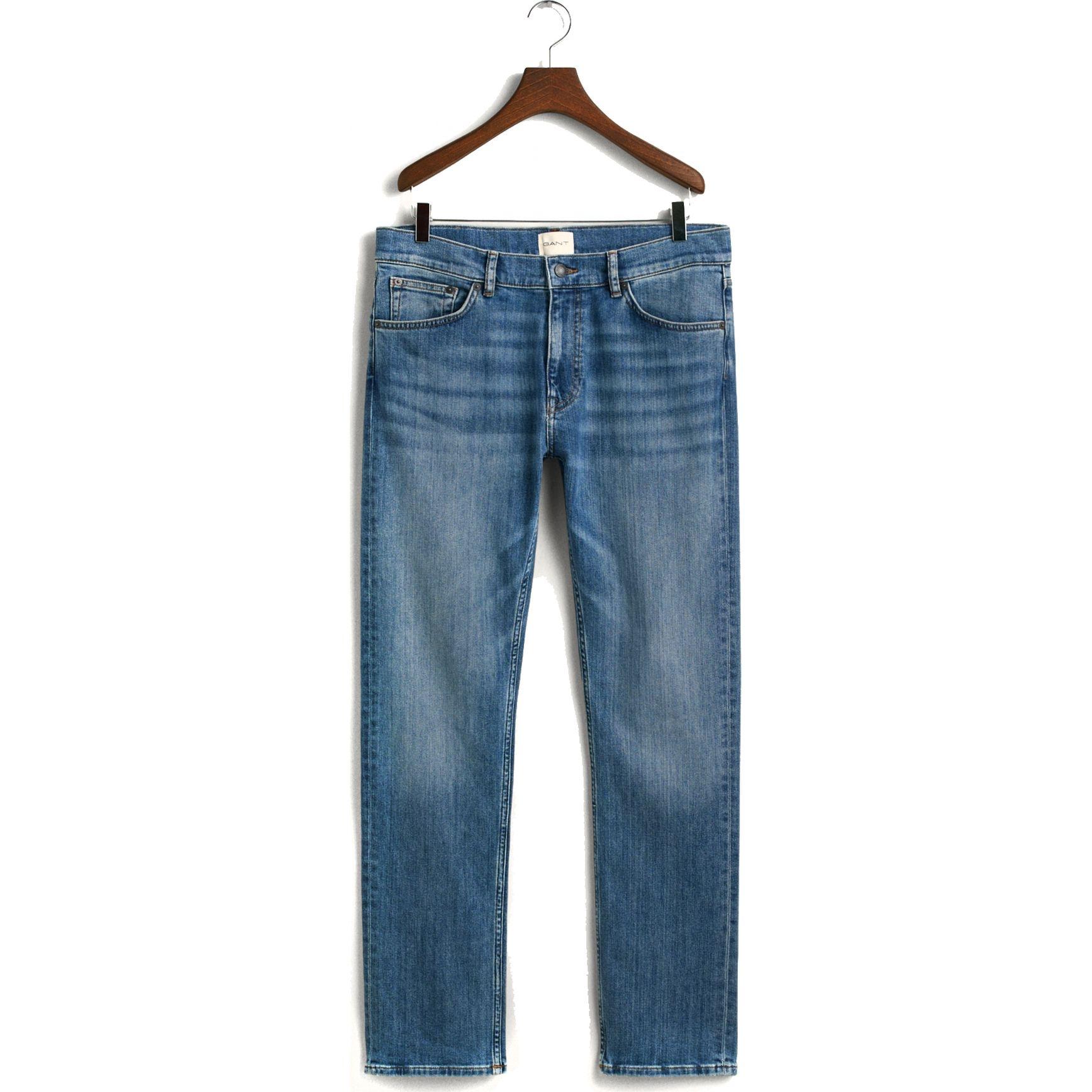 Regular džinsai vyrams, Mėlyna, REGULAR GANT JEANS