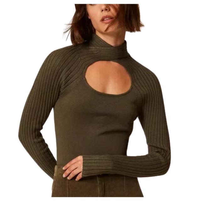 Megztinis moterims, Žalia, Pullover