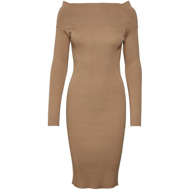 Mini suknelė moterims, Ruda, VMWILLOW LS OFF-SHOUL