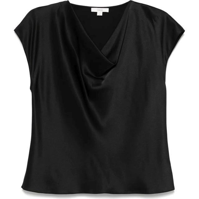 Palaidinės moterims, Juoda, Cowl nk cap slv blouse