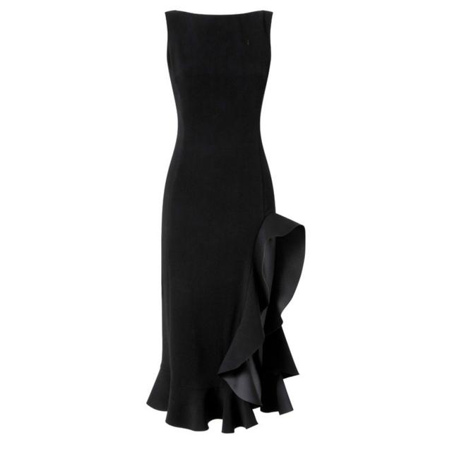 Midi suknelė moterims, Juoda, Flipper dress