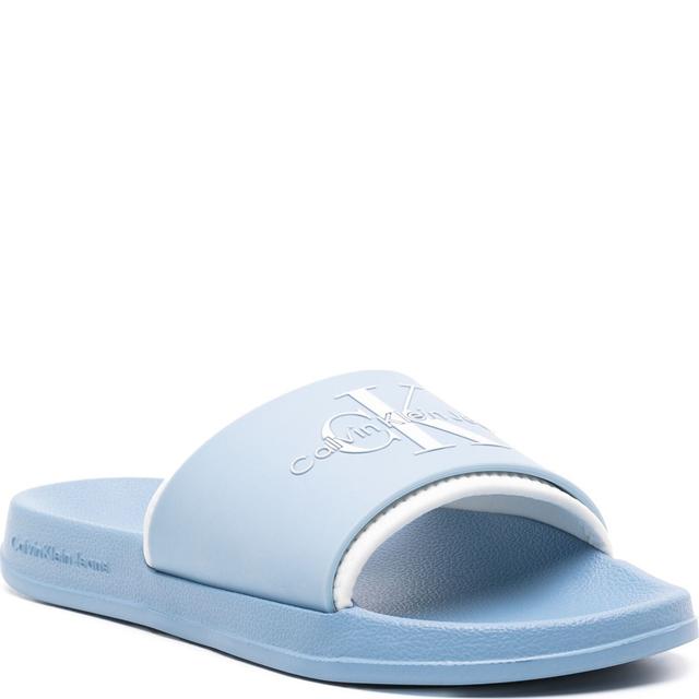 Guminės šlepetės moterims, Mėlyna, Slide monogram