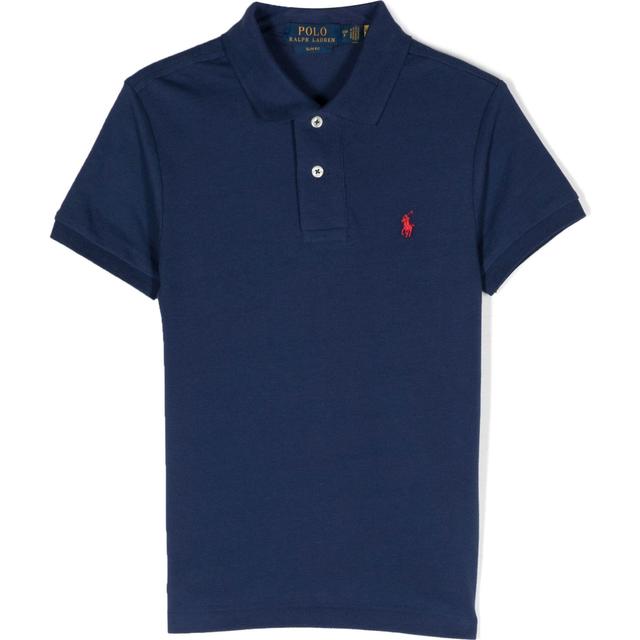 Polo marškiniai trumpos rank. berniukams, Mėlyna, Slim polo shirt