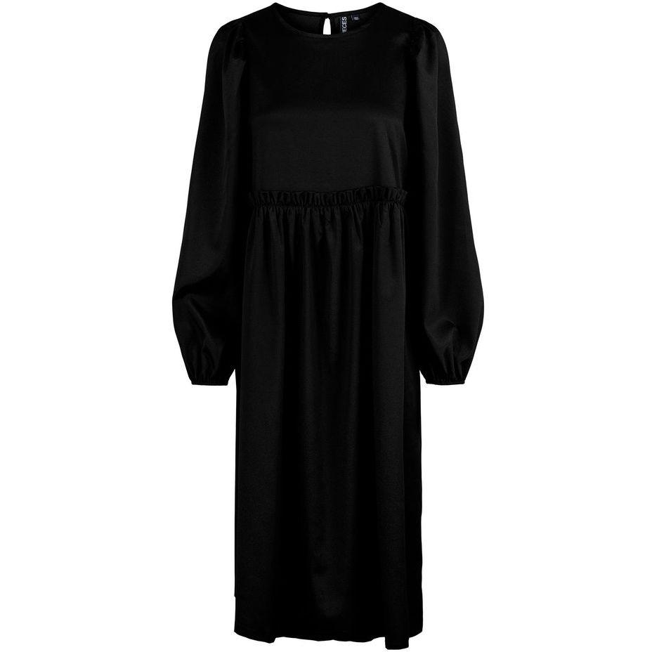 Midi suknelė moterims, Juoda, PCDYNE LS MIDI DRESS