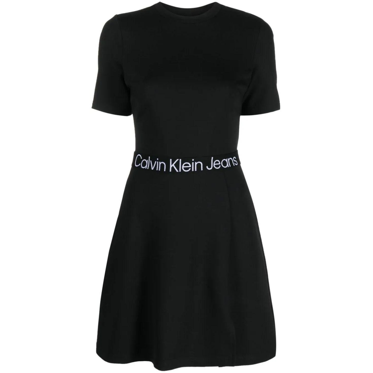 Midi suknelė moterims, Juoda, Tape milano short sleeve dress