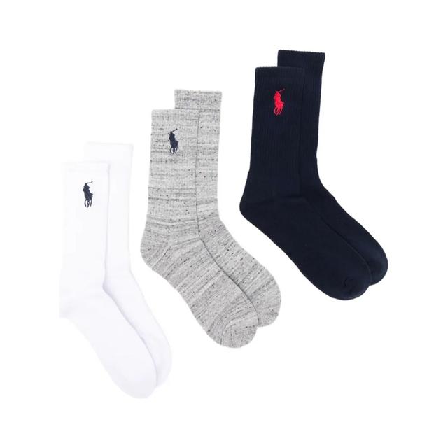 Kojinės vyrams, Mėlyna, Embroidbigpp-crew sock-3 pack