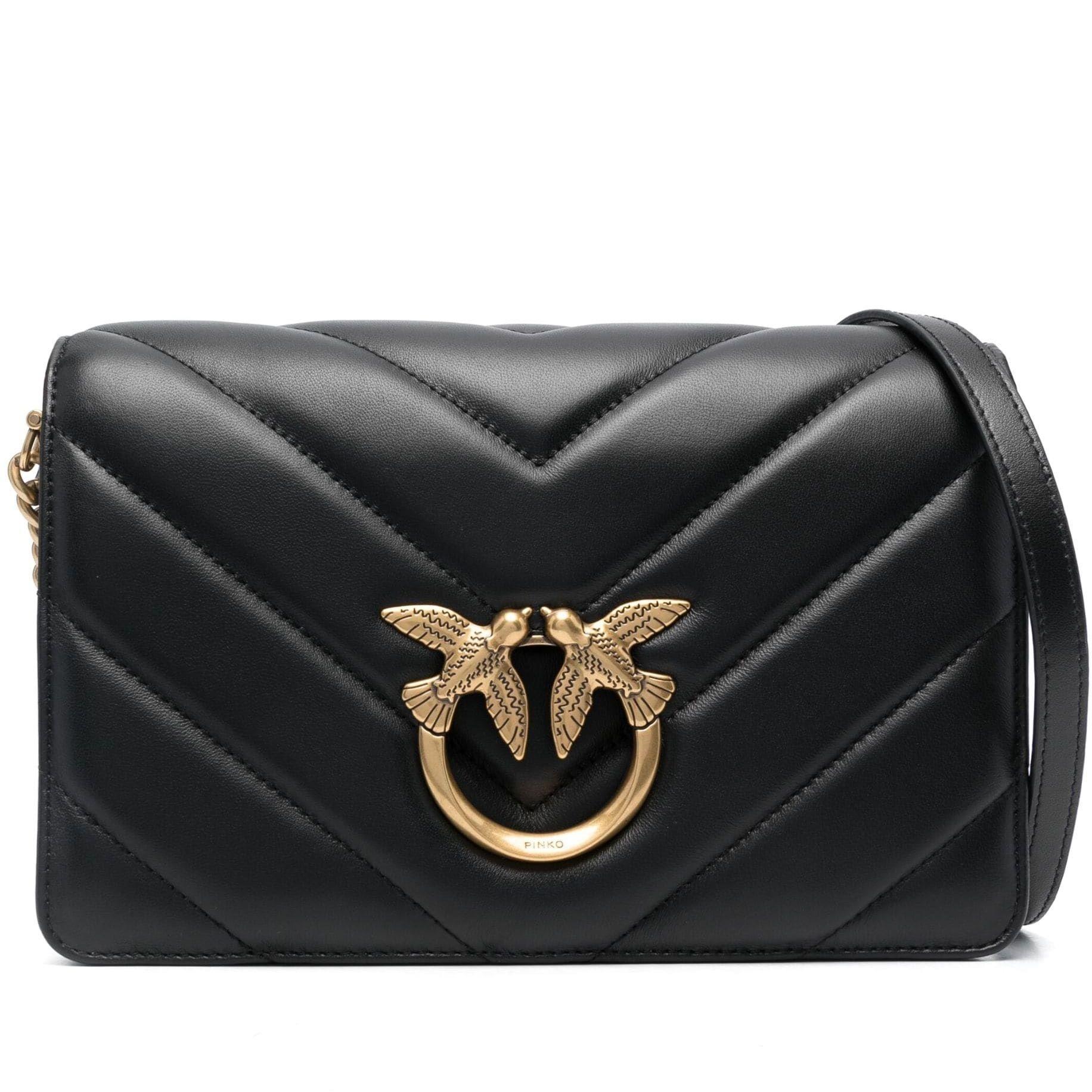 Rankinė per petį moterims, Juoda, Love click shoulder bag