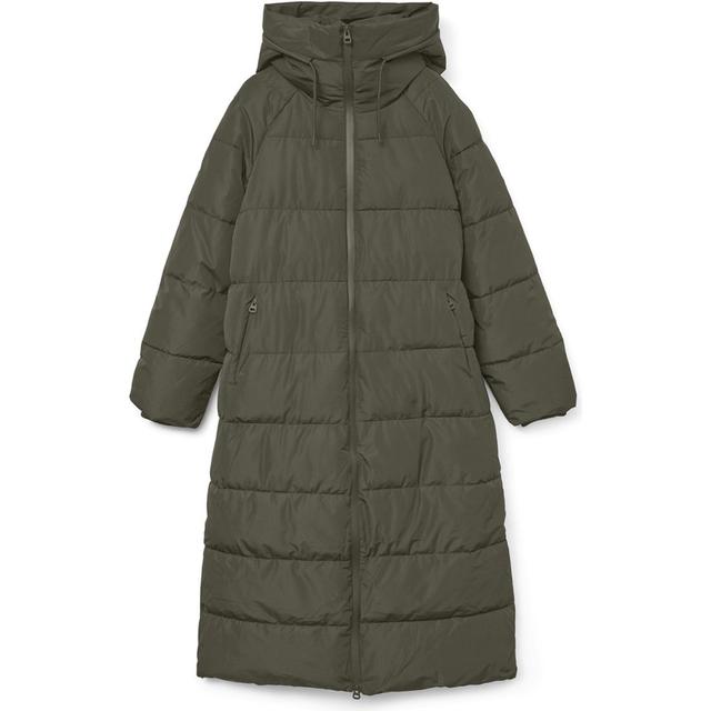 Pūkinis paltas moterims, Chaki, Elanor coat