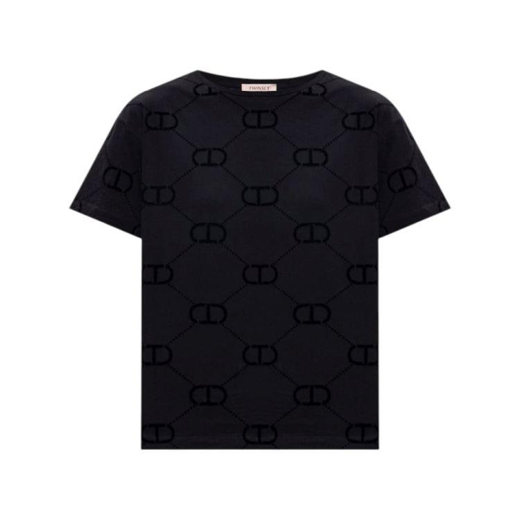 Marškinėliai trump. rankovėmis moterims, Juoda, Knitted t-shirt