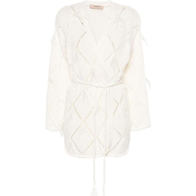 Kardiganas moterims, Mėlyna, Diamond-pattern cardigan