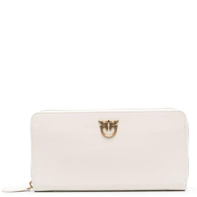 Piniginė moterims, Balta, Love birds leather wallet