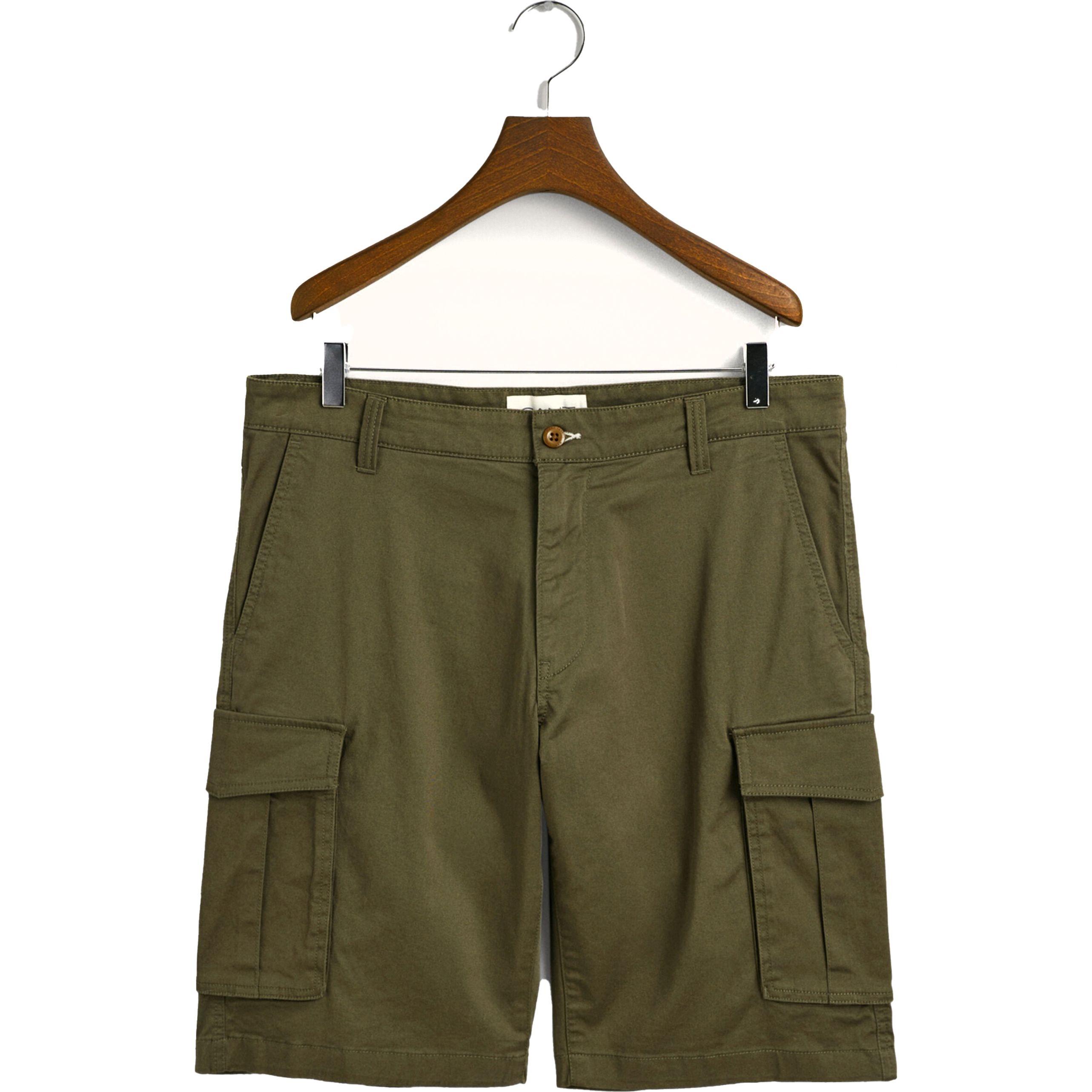 Šortai vyrams, Žalia, RELAXED TWILL CARGO SHORTS