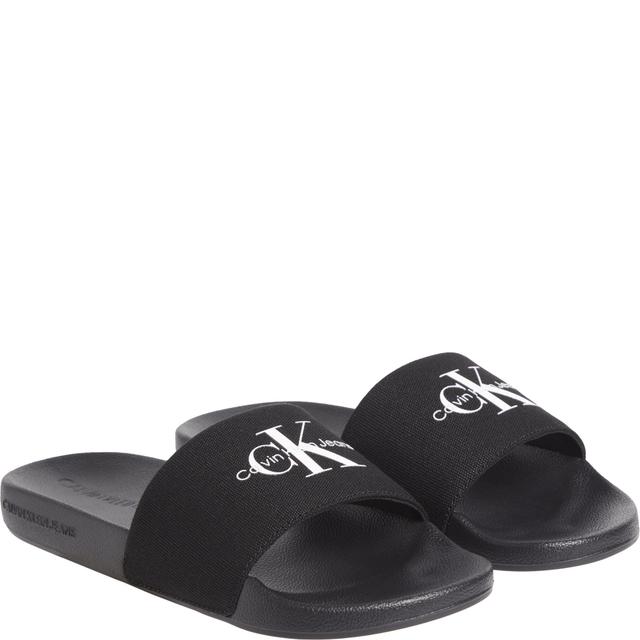 Guminės šlepetės moterims, Juoda, Slide monogram