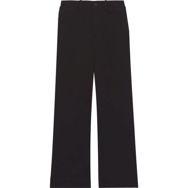 Platūs džinsai moterims, Juoda, Cotton twill culotte