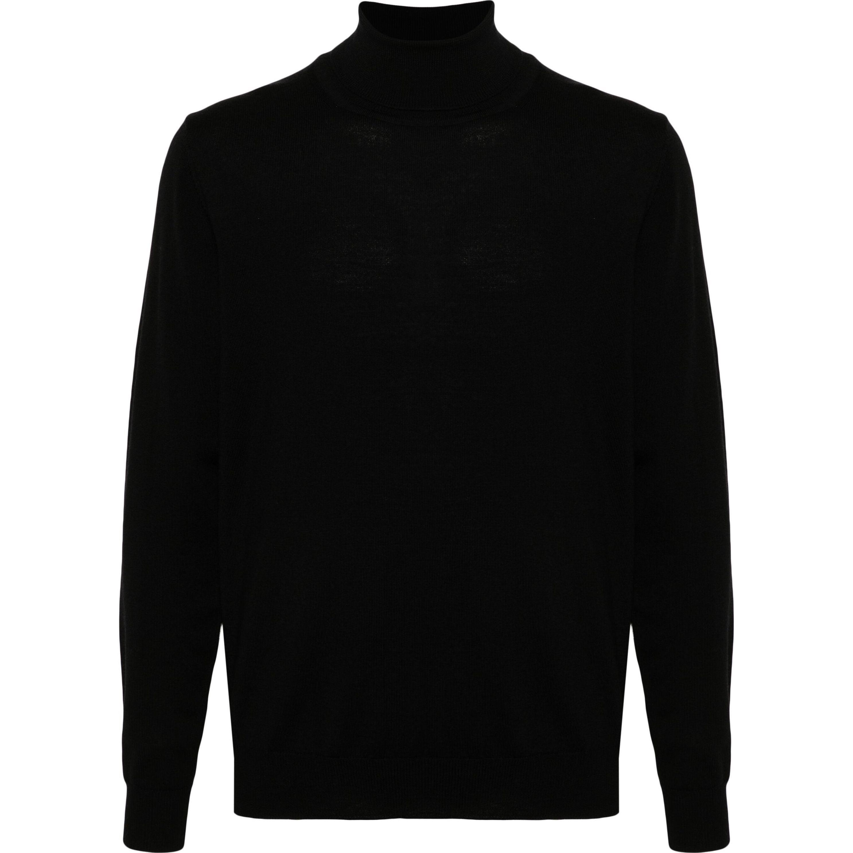 Megztinis su kaklu vyrams, Juoda, Kaden merino turtleneck