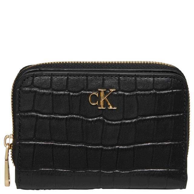 Piniginė moterims, Juoda, CK croc medium flap zip wallet