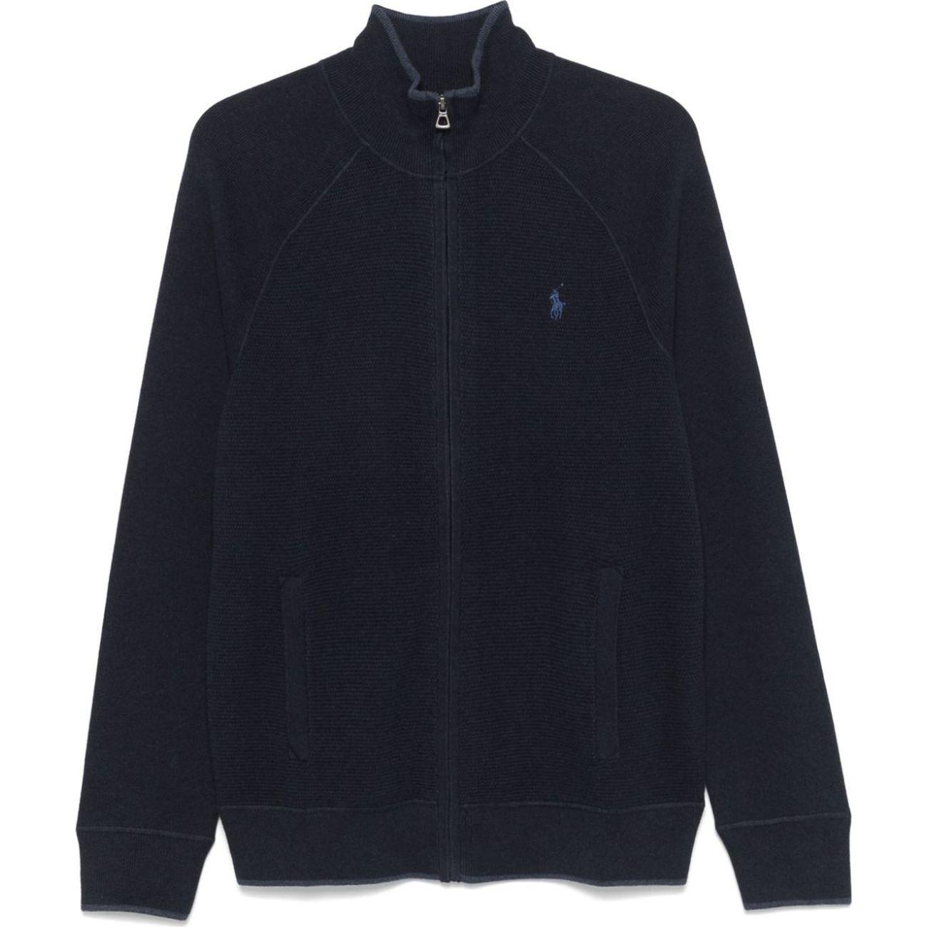 Kardiganas vyrams, Mėlyna, Long sleeve full zip