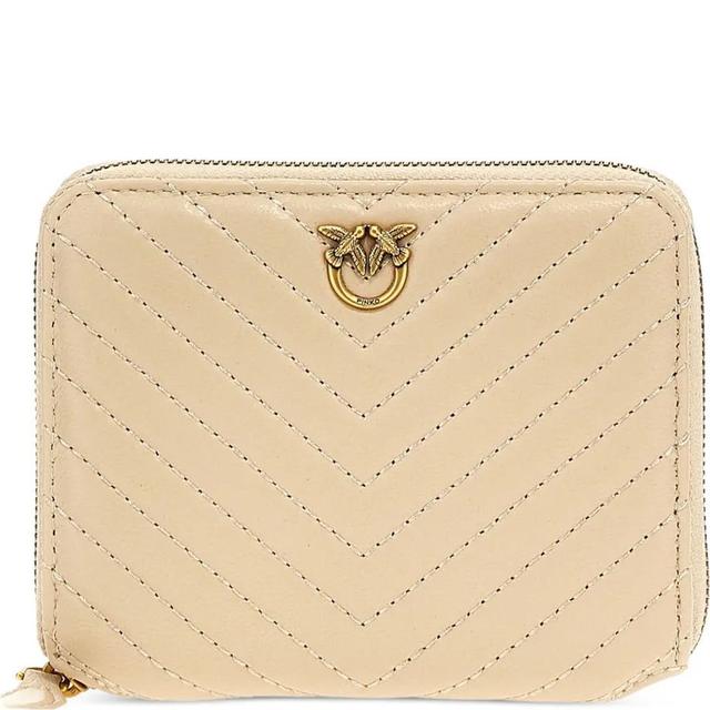 Piniginė moterims, Smėlio, Quilted leather wallet