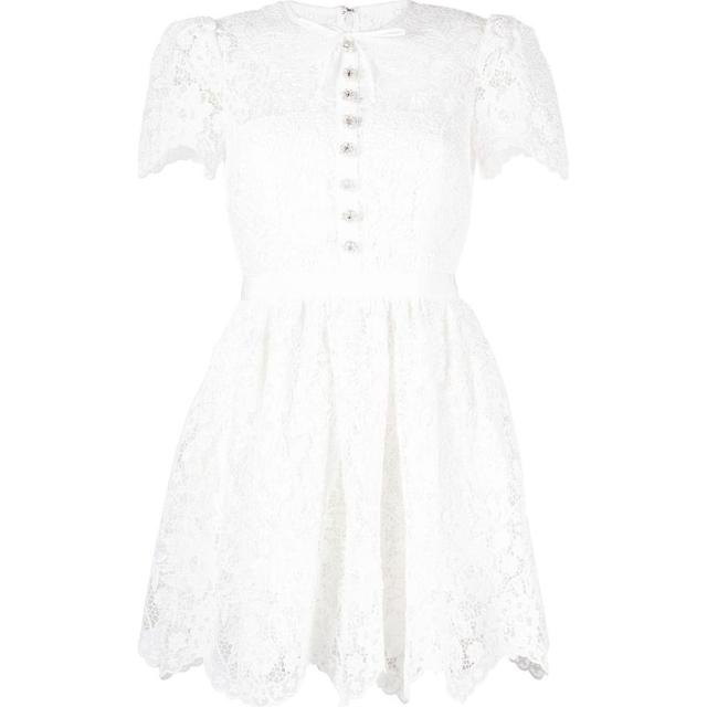 Mini suknelė moterims, Balta, Cord lace collar mini dress