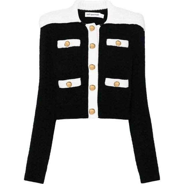 Kardiganas moterims, Juoda, Contrast-trim cardigan