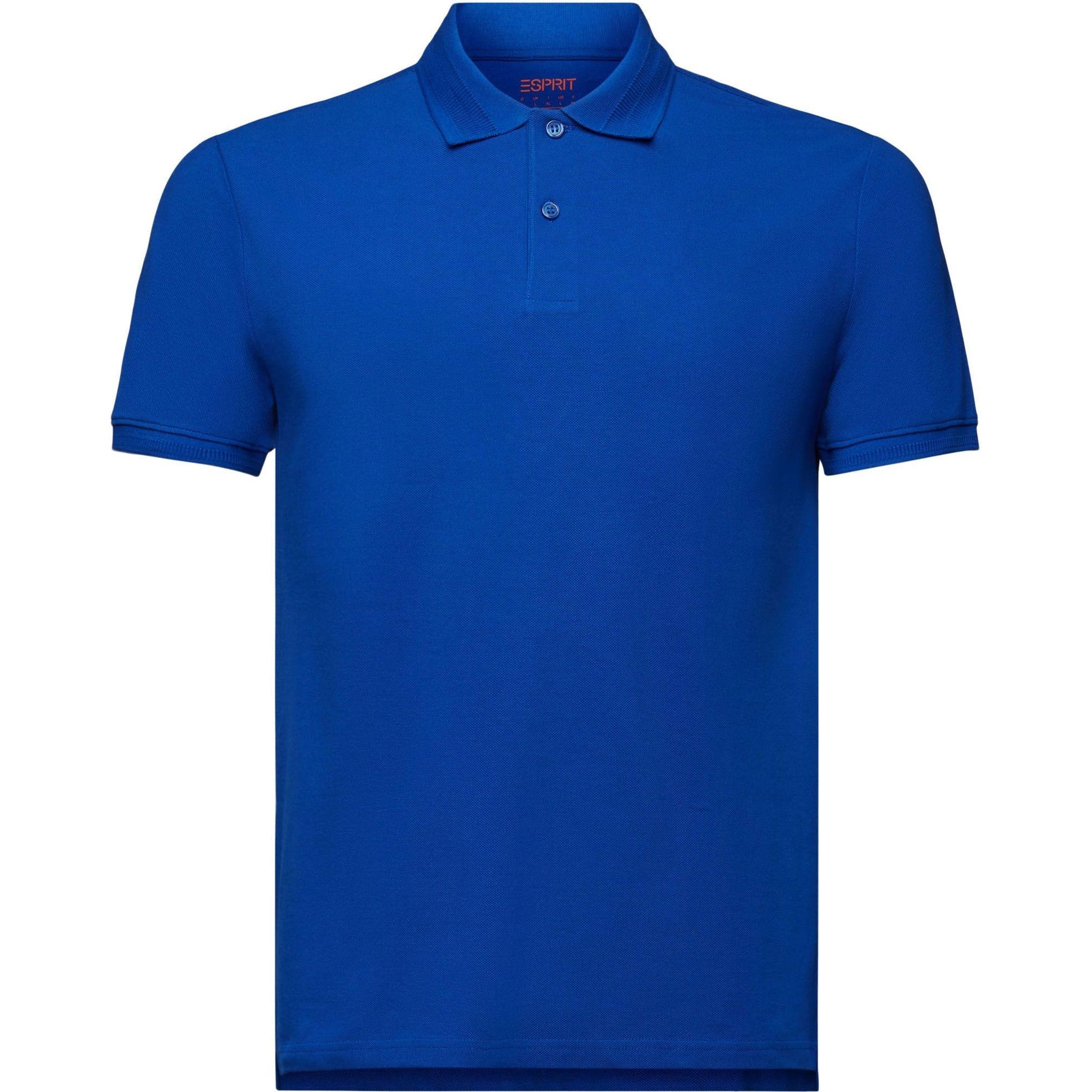 Polo marškiniai ilgos rank. vyrams, Mėlyna, Cotton Pique Polo Shirt