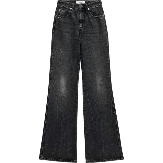 Platėjantys džinsai moterims, Juoda, Flare fit jeans