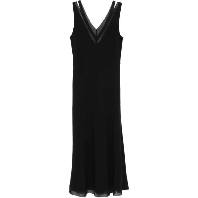 Midi suknelė moterims, Juoda, Chiffon slip dress