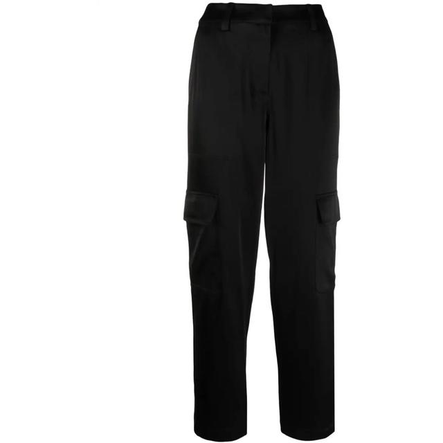 Laisvalaikio kelnės moterims, Juoda, Satin cargo pant