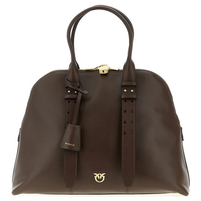 Rankinė per petį moterims, Ruda, Bowling bag vitello morbido