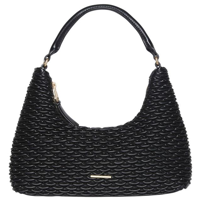 Rankinė per petį moterims, Juoda, pleated shou?lder bag