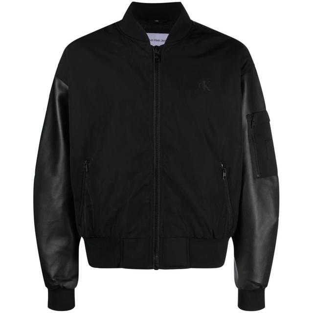 Bomberis vyrams, Juoda, Faux leather bomber