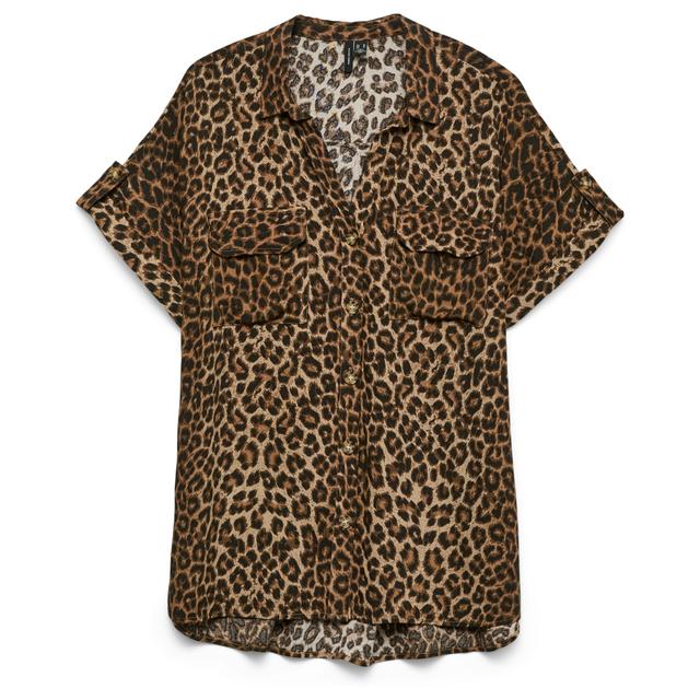 Marškiniai trump. rankovėmis moterims, Ruda, Bumpy ss shirt